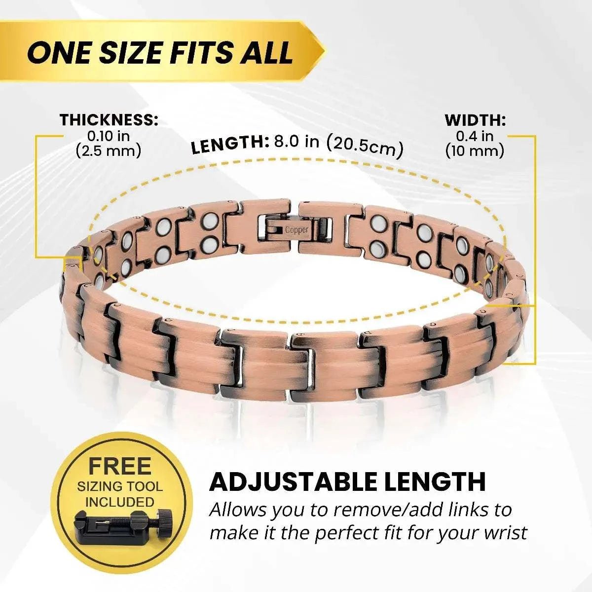 Women's Ultra Strength Pure Copper Magnetic Therapy Bracelet (Classic) - Maven Couture IncBracelet