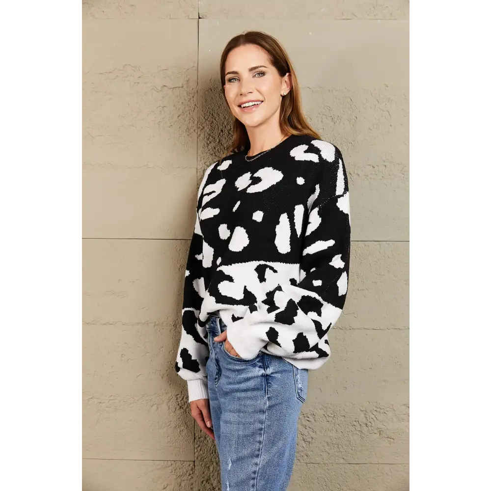 Leopard print luxury fashion sweater for timeless designer clothing $44 sizing regular picture outdoors pattern bold