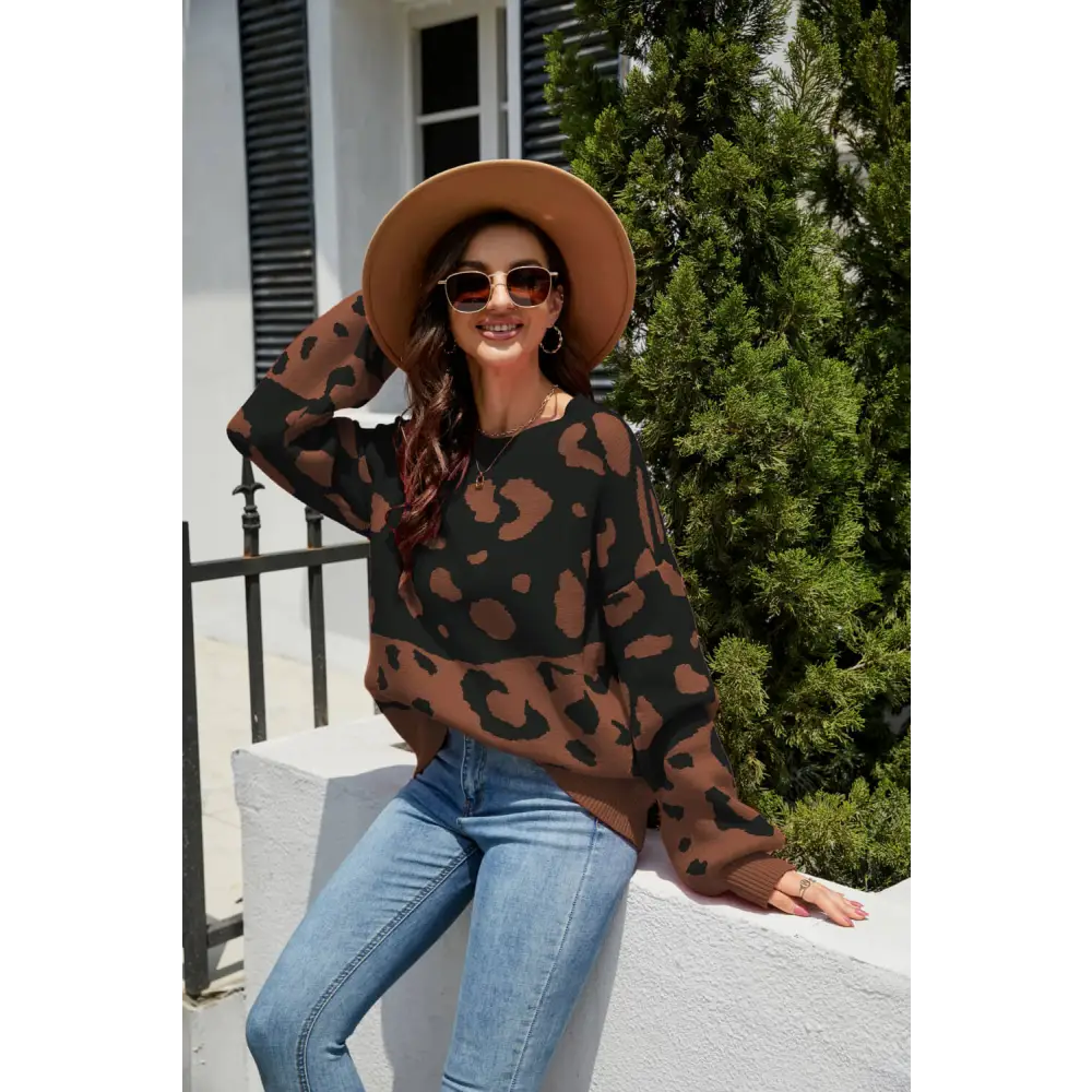 Leopard print luxury fashion sweater for timeless designer clothing $44 sizing regular picture outdoors pattern bold