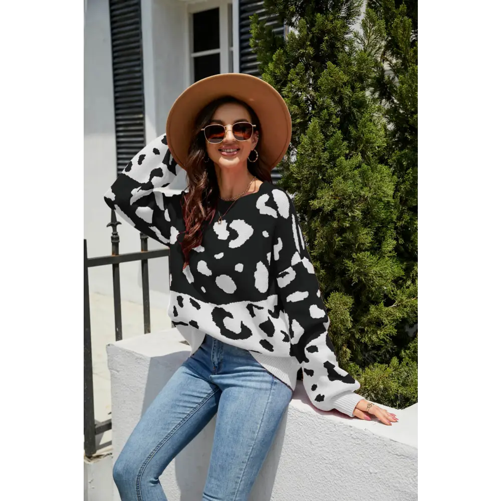 Leopard print luxury fashion sweater for timeless designer clothing $44 sizing regular picture outdoors pattern bold