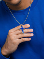 Lapis Lazuli Cross Pendant Necklace - Maven Couture IncCross Pendant