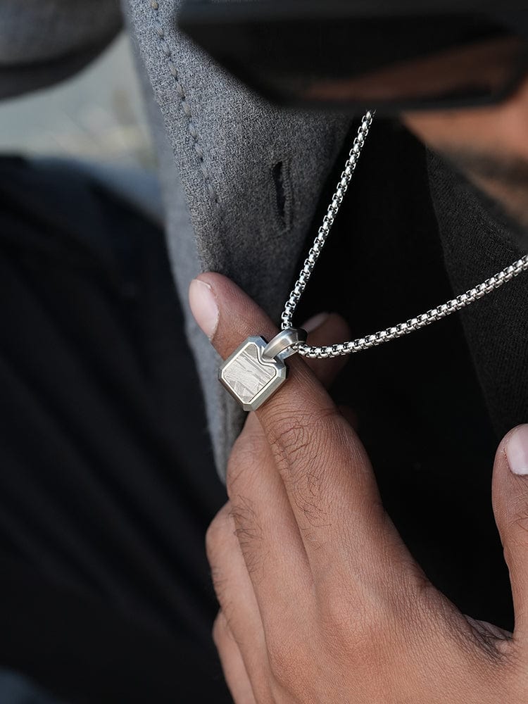Meteorite Square Pendant Necklace - Maven Couture IncSquare Pendant