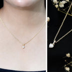 Yellow Gold Plated Silver 0.5 Carat Moissanite Heart Pendant with Chain