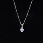 Yellow Gold Plated Silver 0.5 Carat Moissanite Heart Pendant with Chain