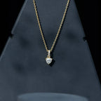 Yellow Gold Plated Silver 0.5 Carat Moissanite Heart Pendant with Chain