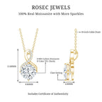 Yellow Gold Plated Silver 3.15 Carat Cushion Cut Moissanite Infinity Necklace
