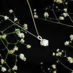 Yellow Gold Plated Silver 3.15 Carat Cushion Cut Moissanite Infinity Necklace