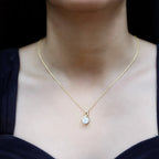 Yellow Gold Plated Silver 3.15 Carat Cushion Cut Moissanite Infinity Necklace