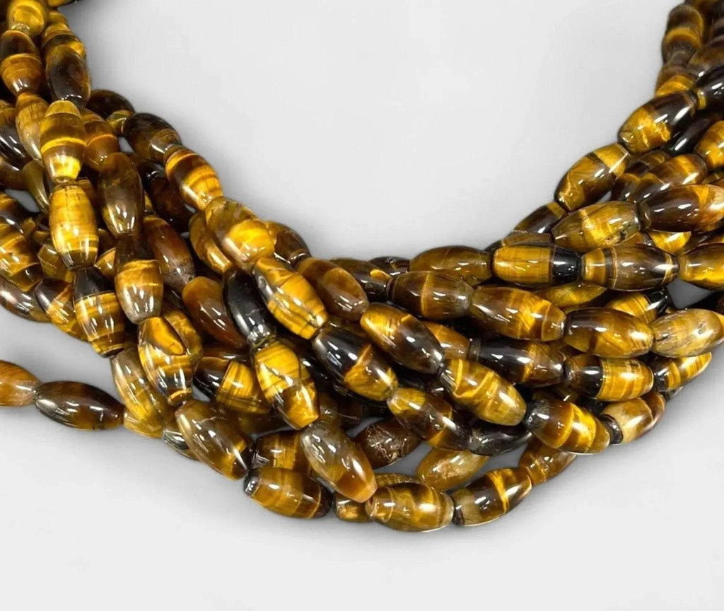 Yellow Tiger Eye Barrel 6x11mm - Maven Couture IncStrand Stones