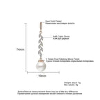 ZAKOL Fashion Round Imitation Pearls Drop Earrings for Women Shinny Zirconia Crystal Leaf Long Bridal Earring Wedding Jewelry
