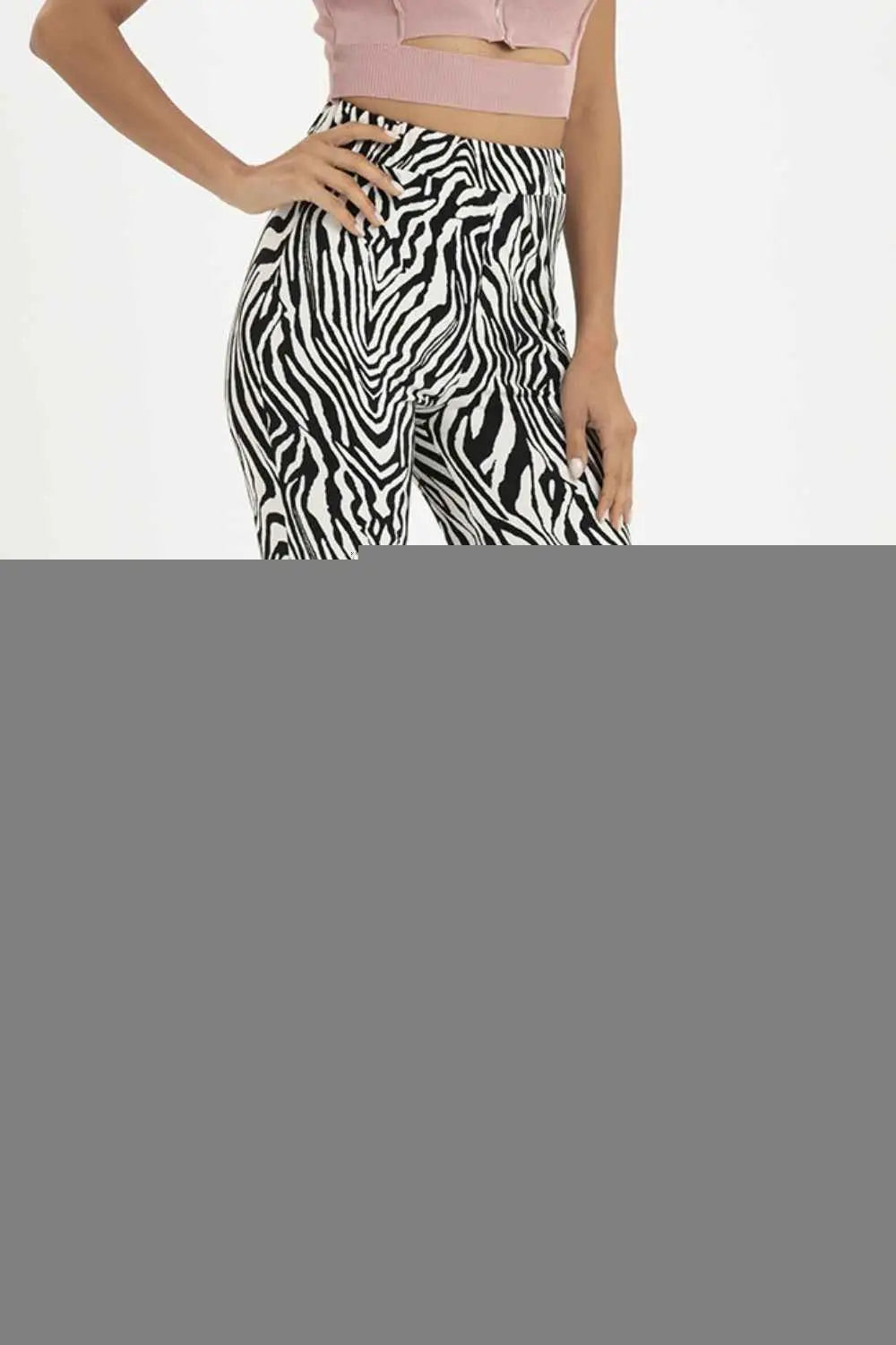 Zebra Print Straight Leg Pants