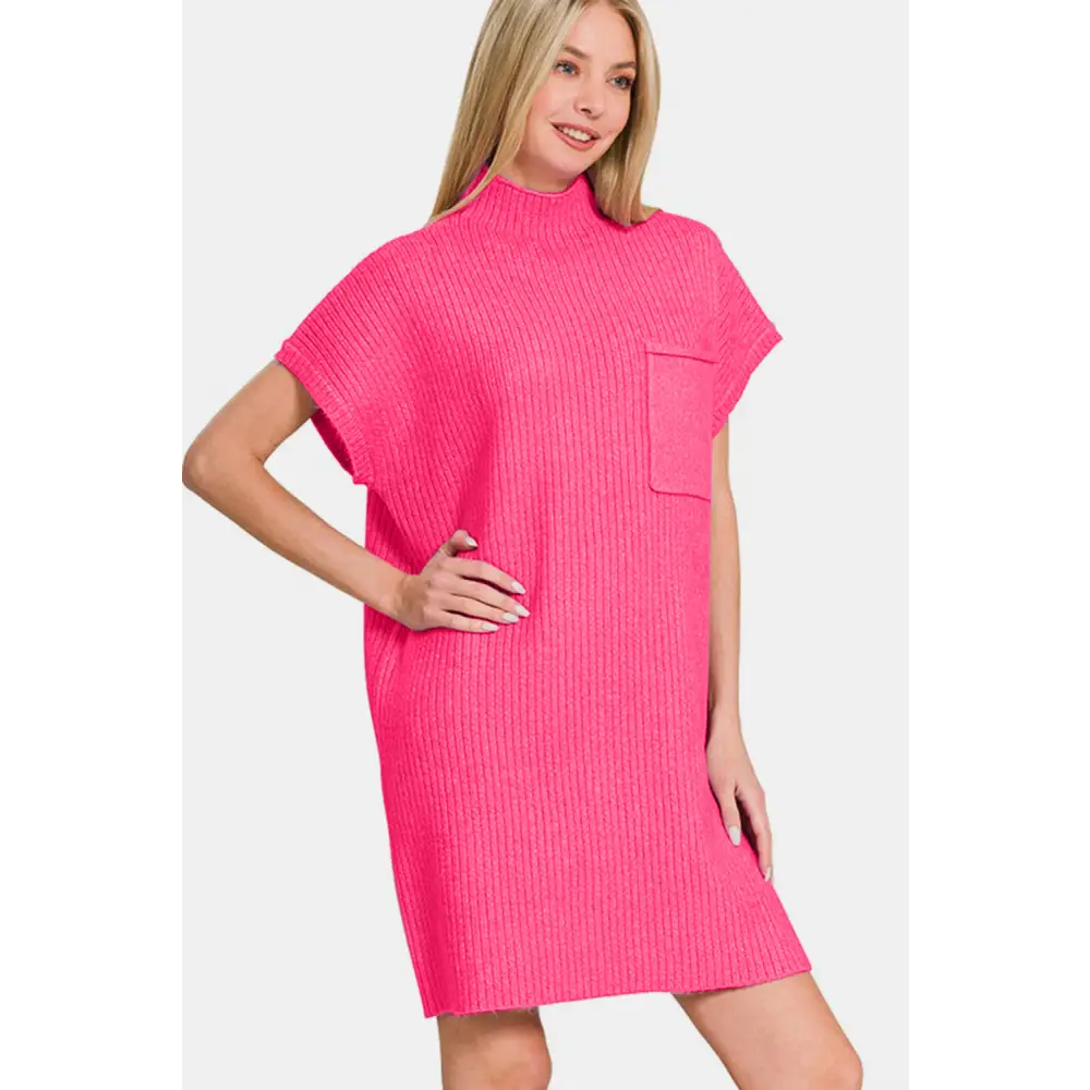 Elegance redefined with the zenana short sleeve sweater mini dress $34.99 this short sleeve sweater mini dress