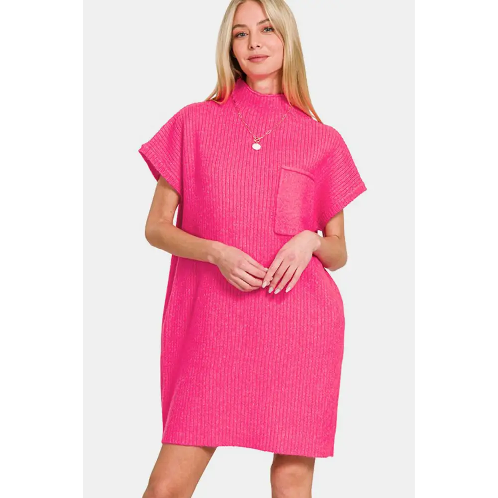 Elegance redefined with the zenana short sleeve sweater mini dress $34.99 this short sleeve sweater mini dress